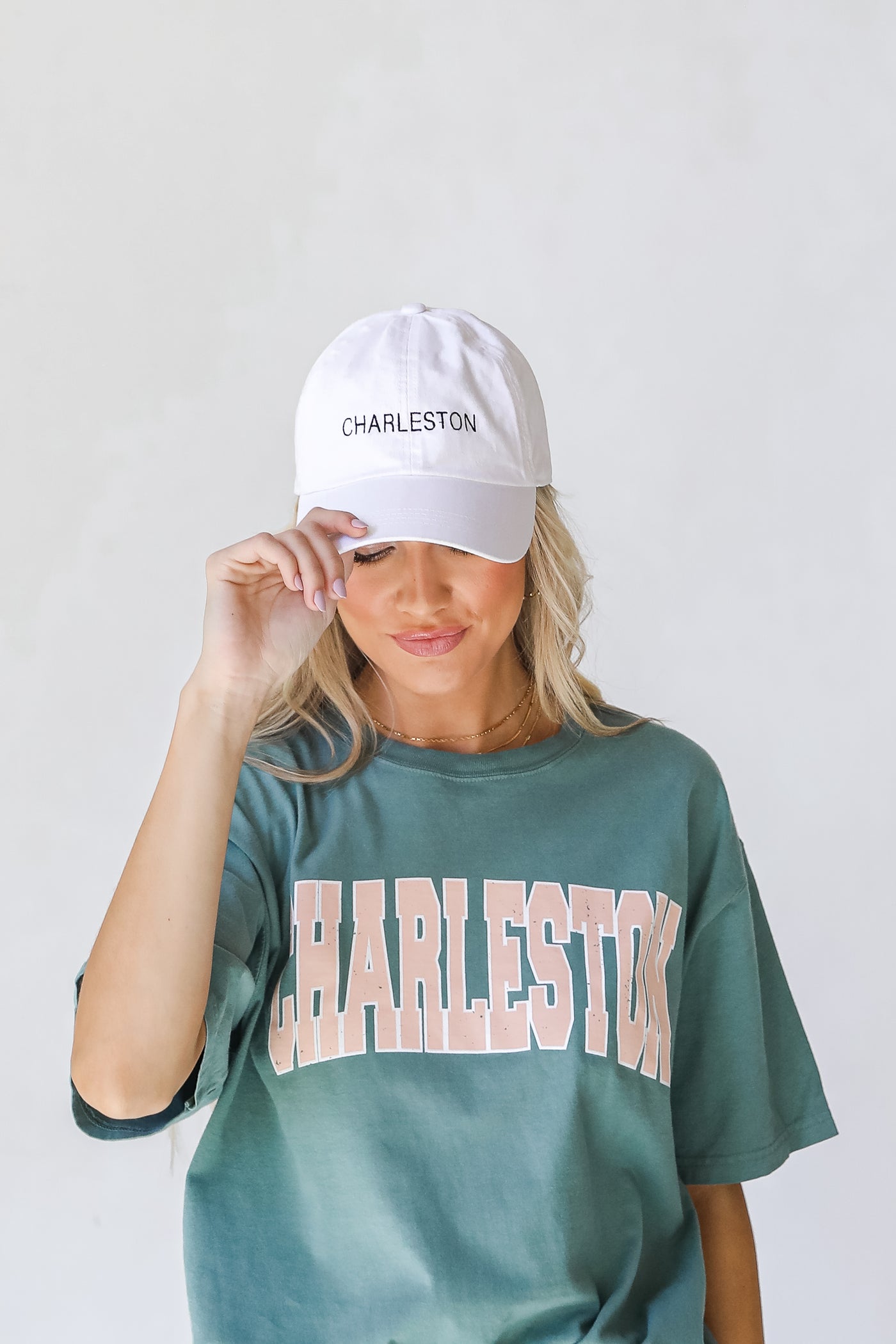 Charleston Embroidered Hat in white