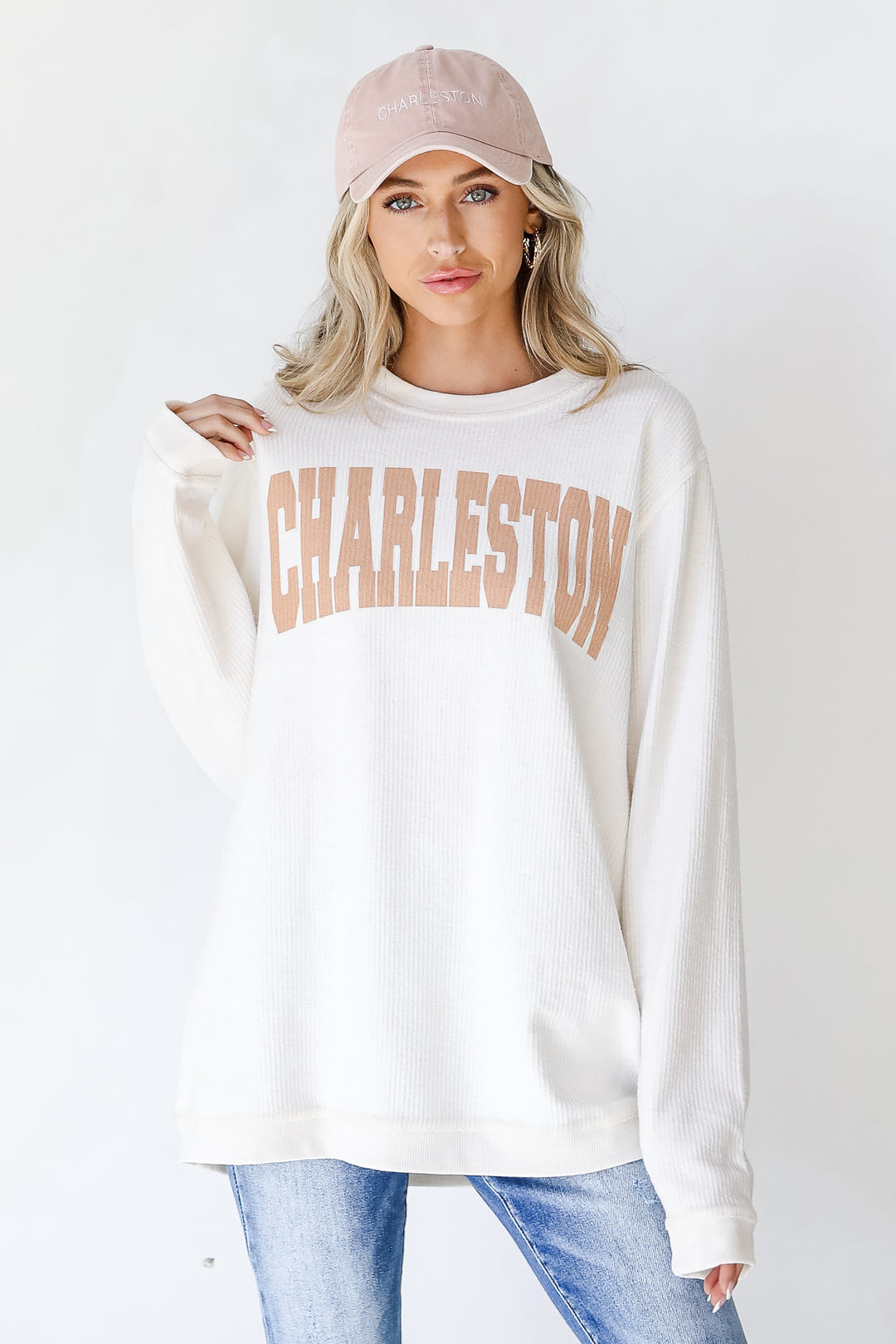 Charleston Corded Pullover. Graphic Sweatshirt. Charleston Sweatshirt. Oversized, comfy