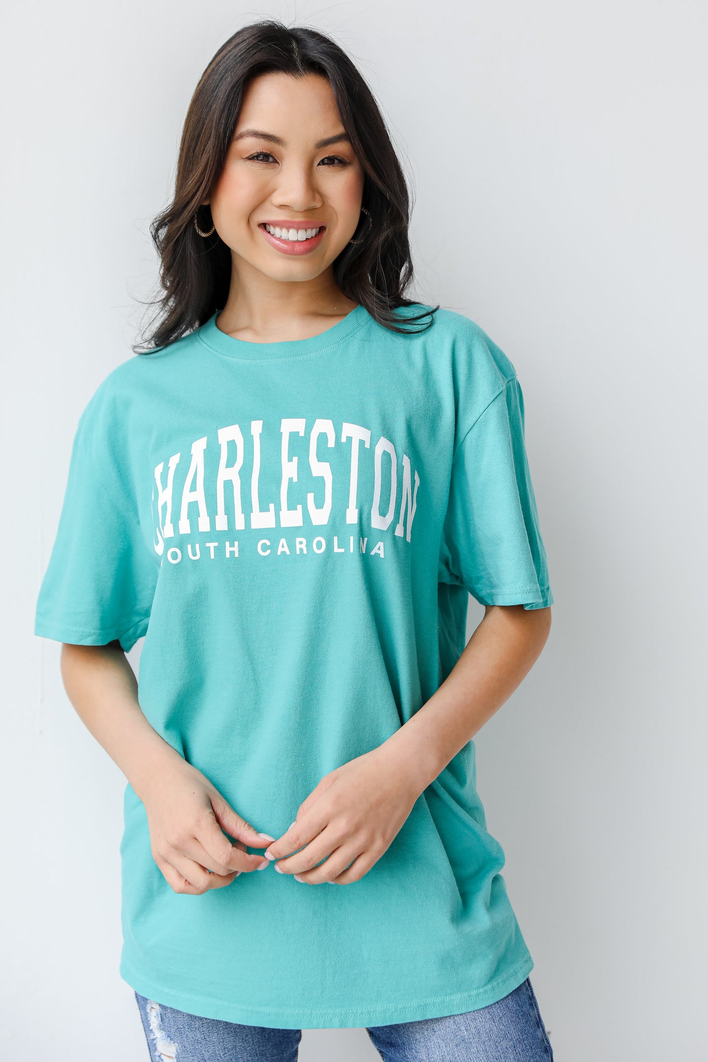 Teal Charleston Tee front view
