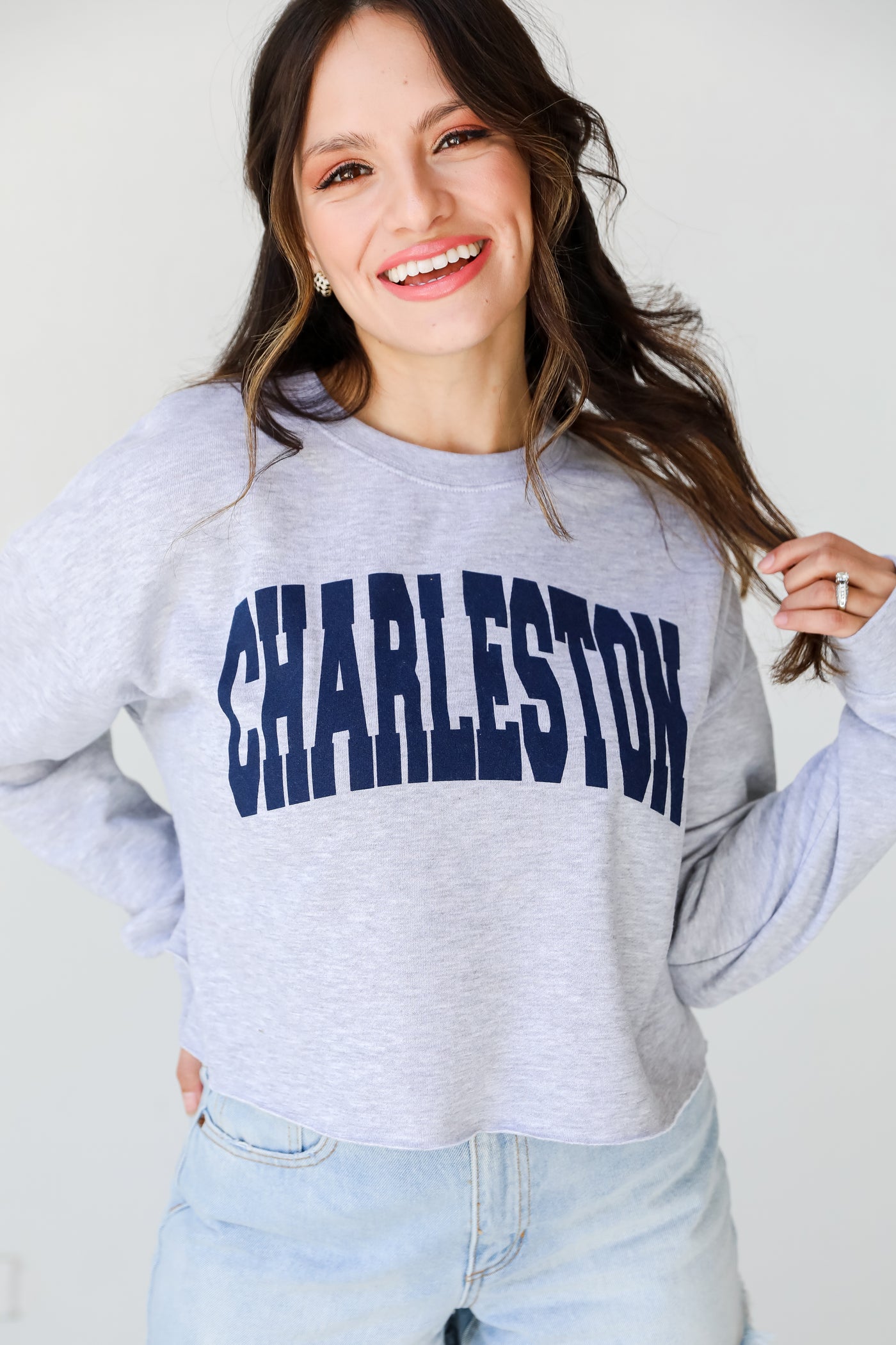 Heather Grey Charleston Cropped Pullover