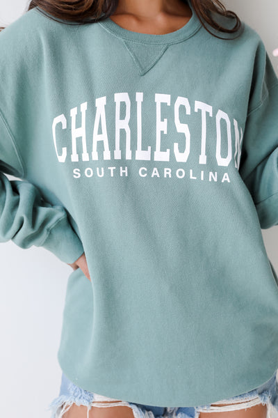 Seafoam Charleston South Carolina Pullover on model