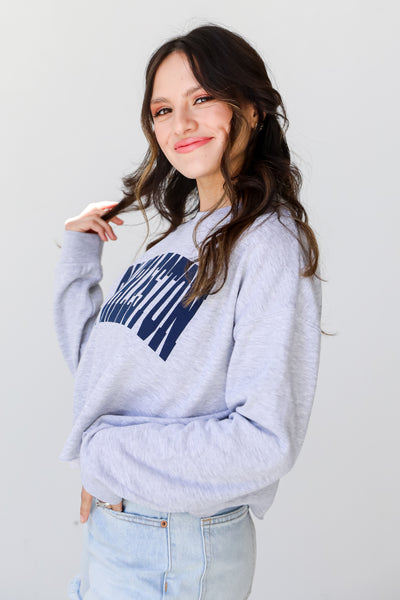Heather Grey Charleston Cropped Pullover side view