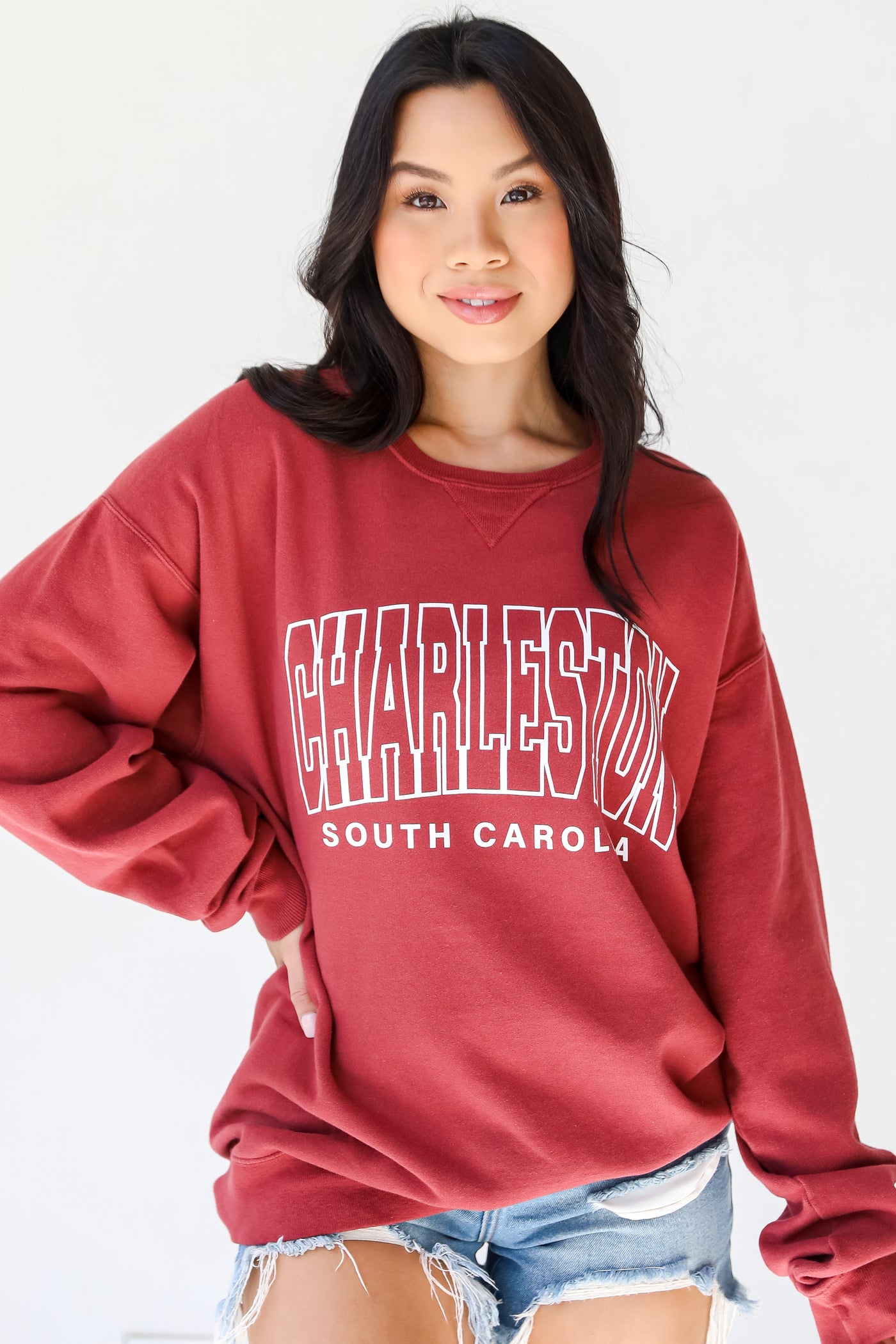 Maroon Charleston South Carolina Pullover. Graphic Sweatshirt. Oversized Comfy Sweatshirt. Charleston Sweatshirt.