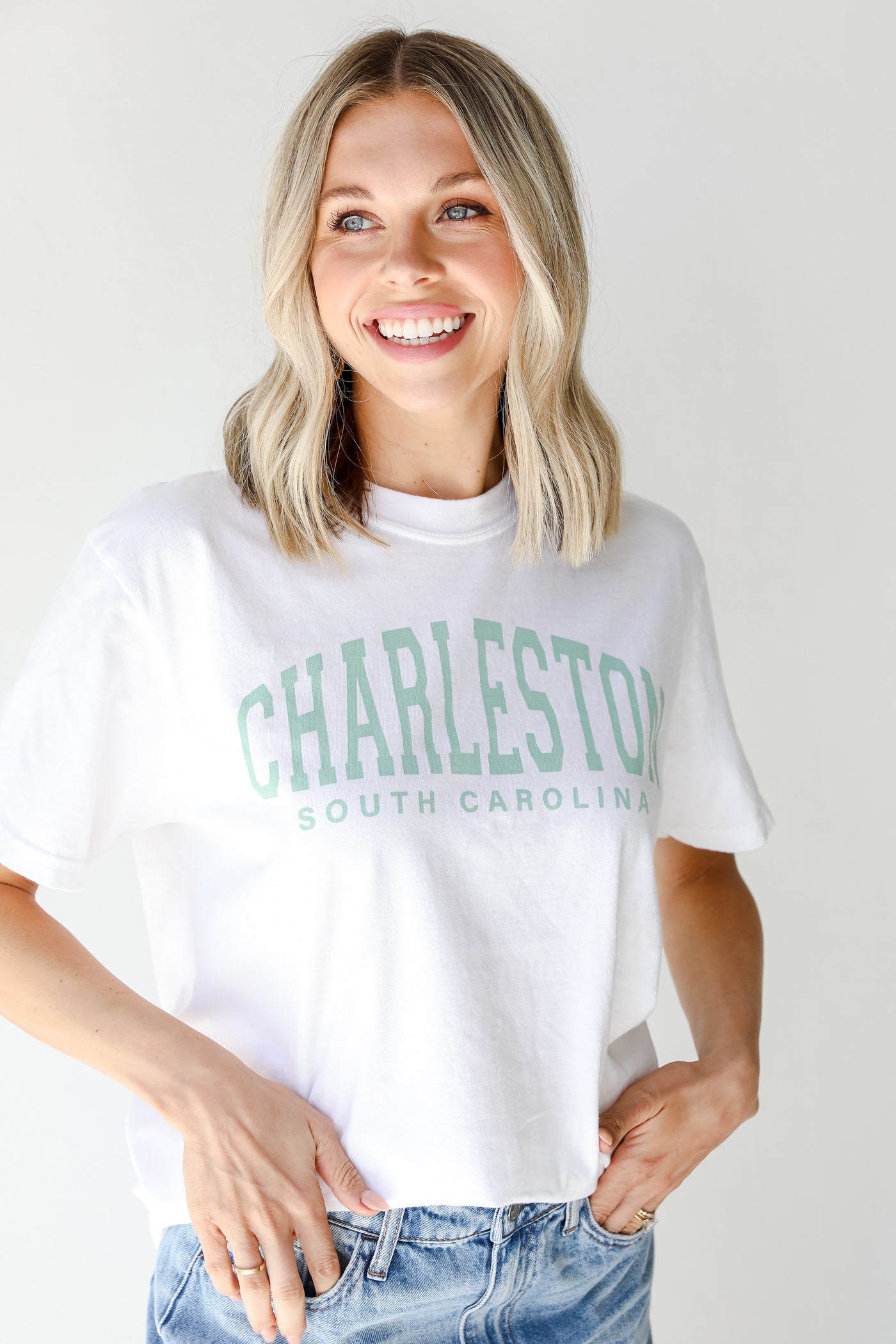 Charleston South Carolina Tee on model