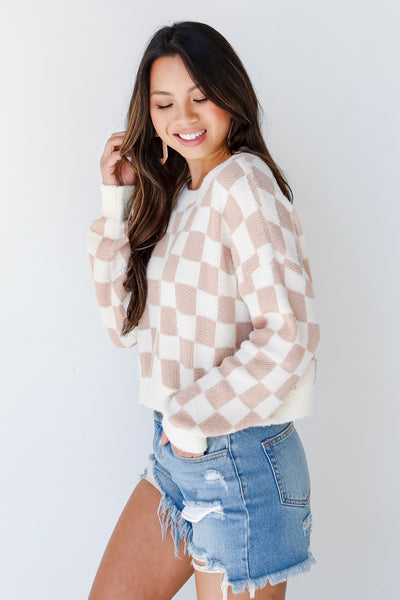 Checkered Sweater side view