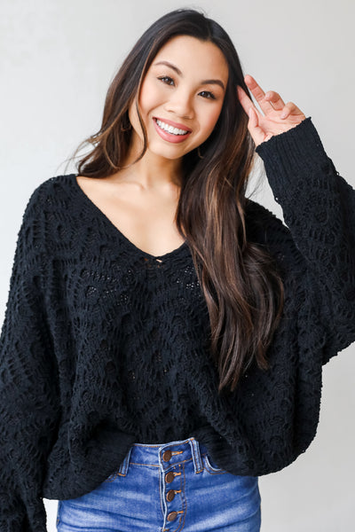 Chenille Sweater in black