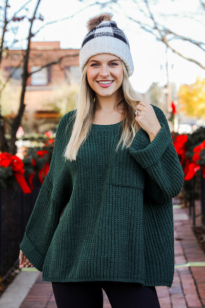 green Chenille Sweater