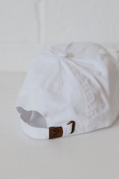 Smiley Face Baseball Hat in white back view