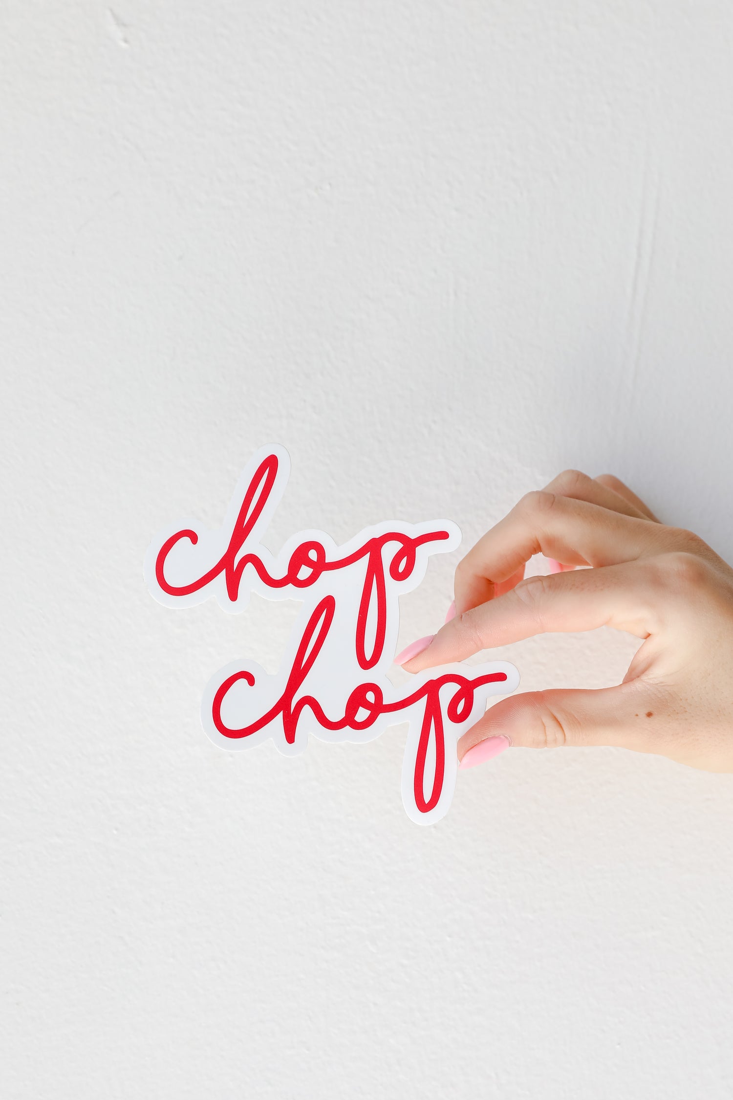red dress coupons Large Chop Chop Script Sticker – Dress Up