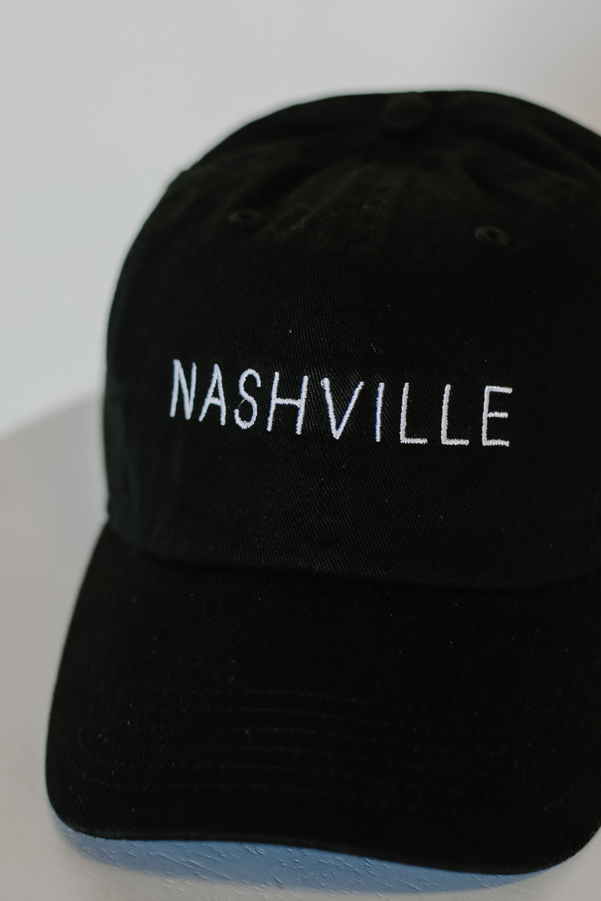 Nashville Embroidered Hat in black front view