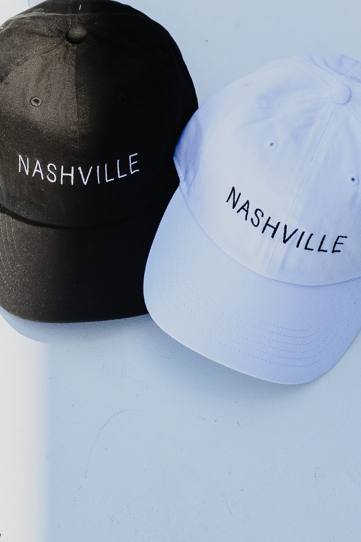 Nashville Embroidered Hats flat lay