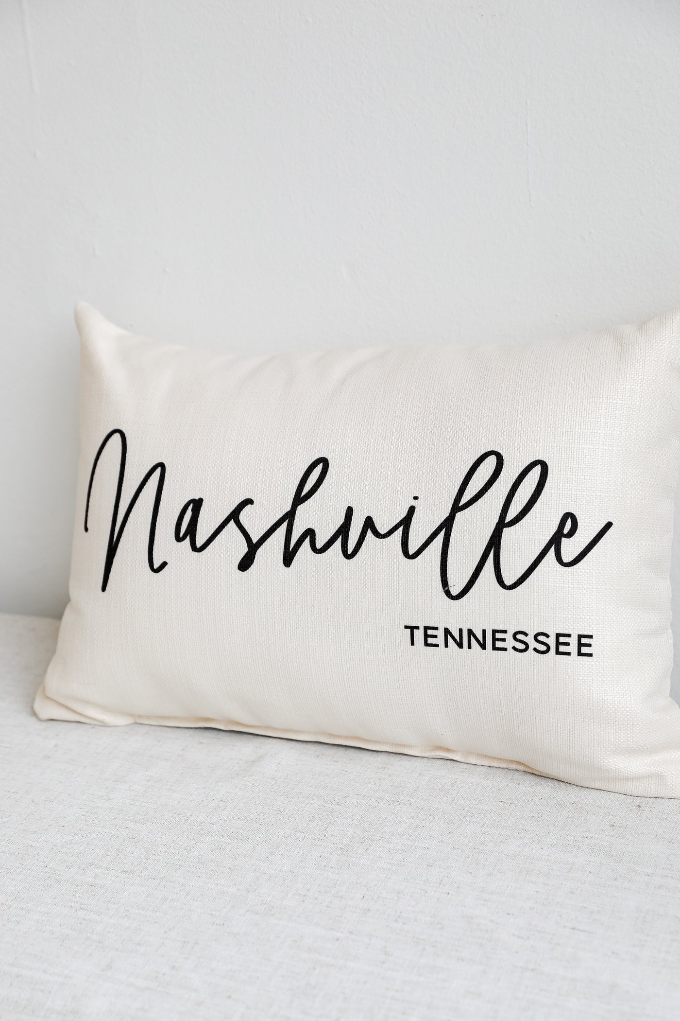 Nashville Script Pillow close up