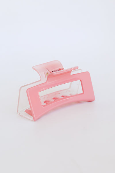 pink Acrylic Claw Hair Clip flat lay