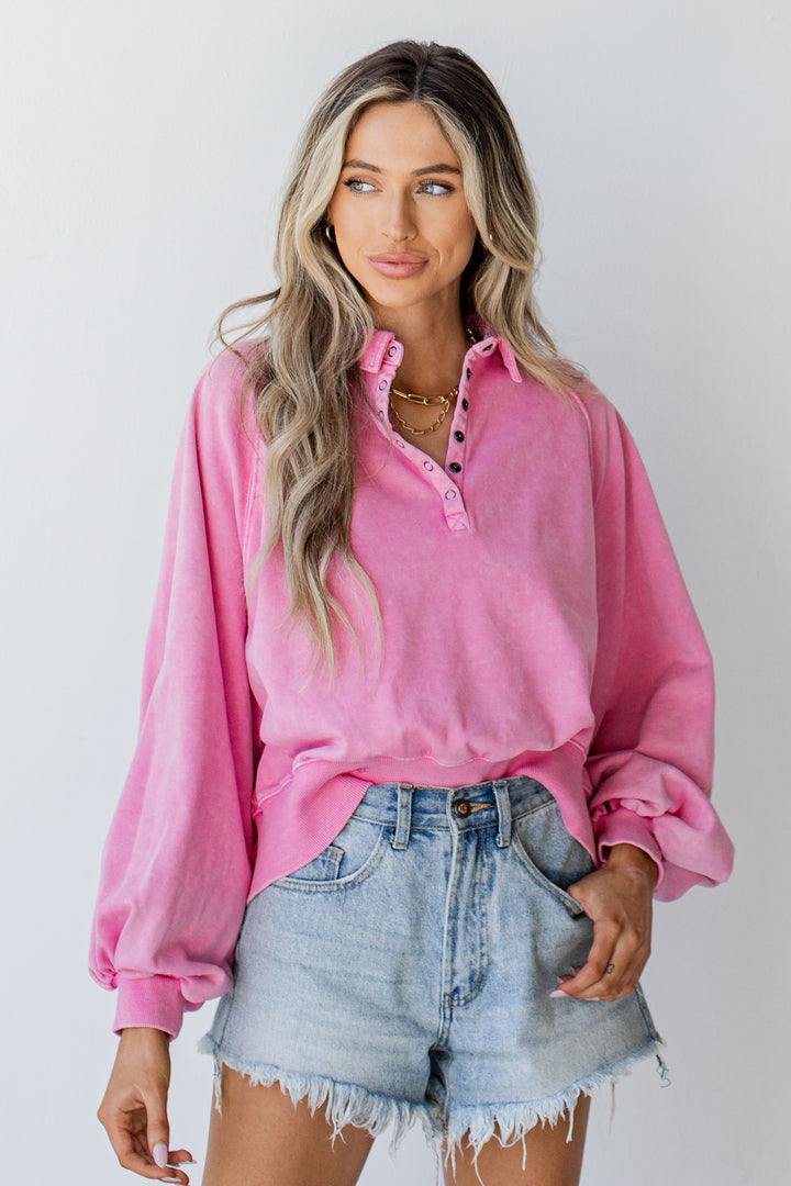 Collared Pullover in pink