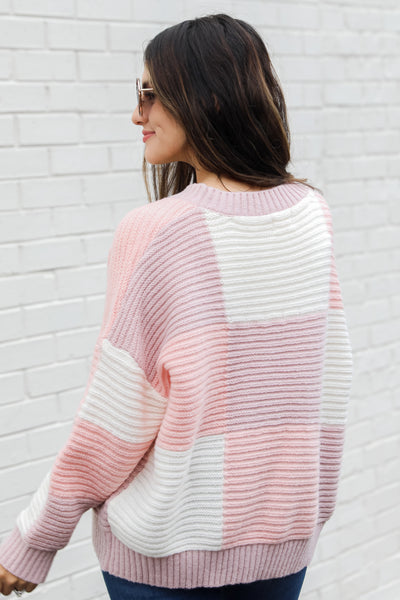 Color Block Sweater back view