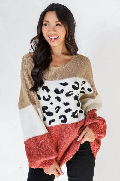 Leopard Color Block Sweater from dress up