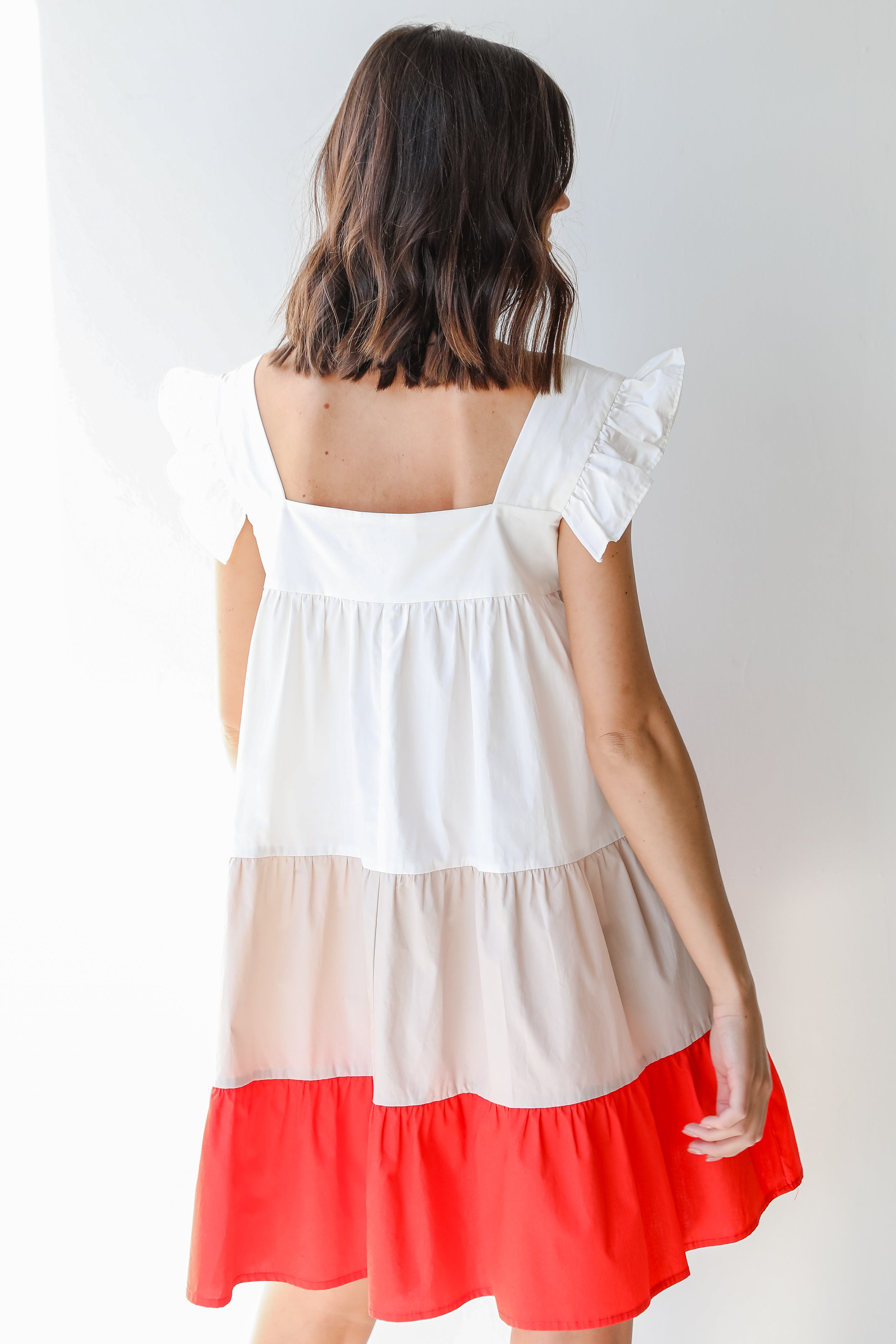 Tiered Color Block Mini Dress back view