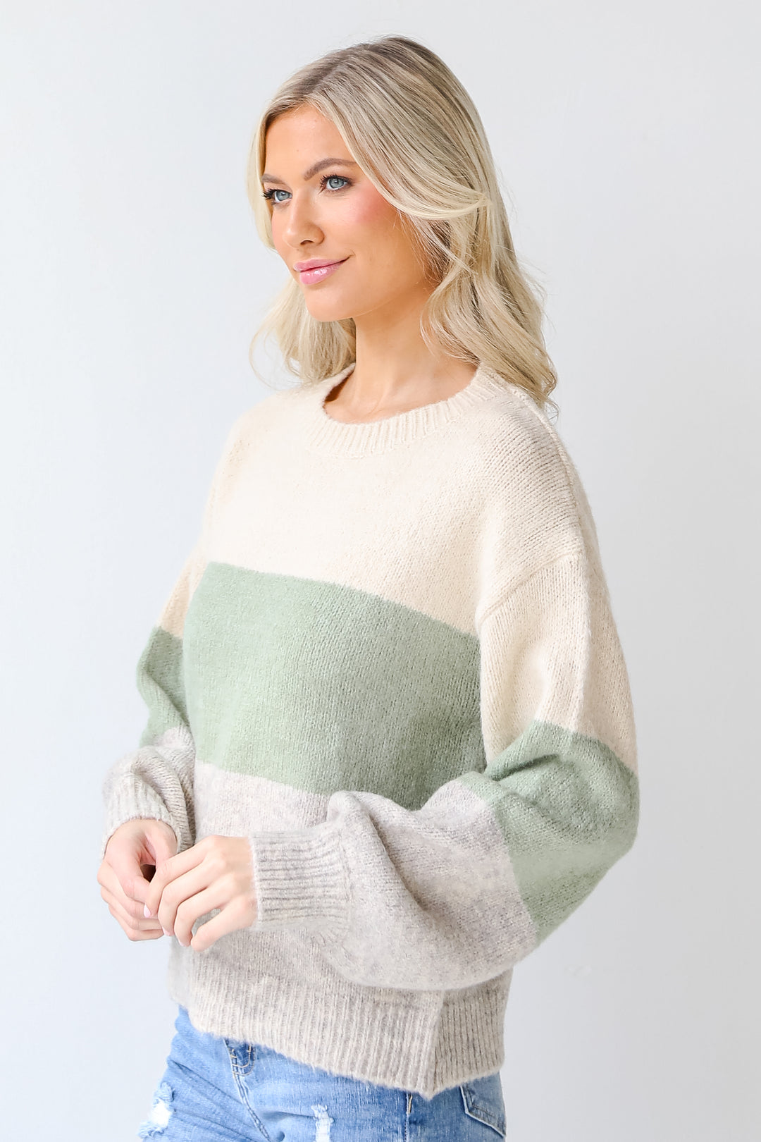 Color Block Sweater side view