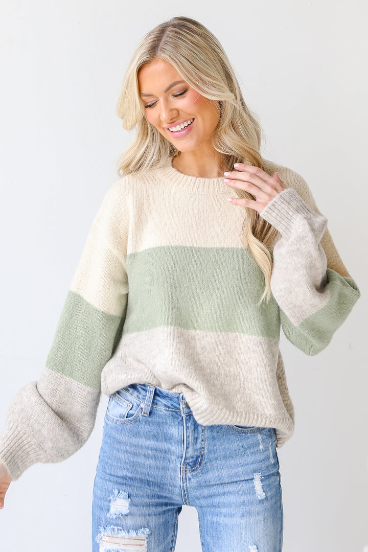 Color Block Sweater front view