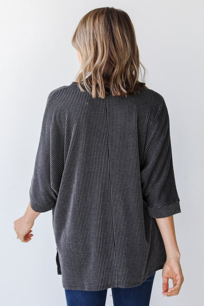 charcoal Corded Tee back view