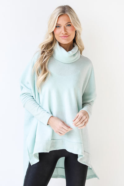 Cowl Neck Sweater in mint