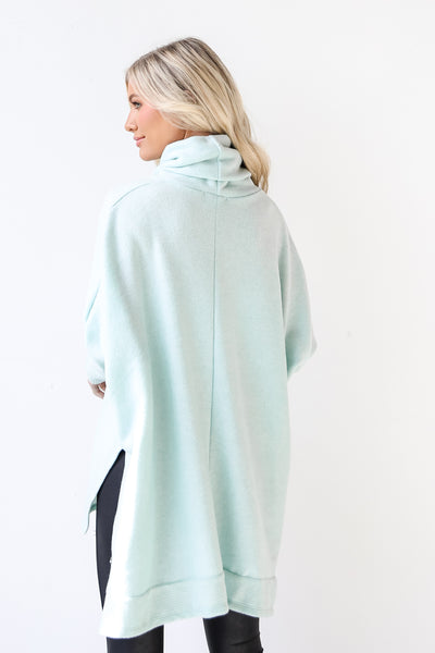 Cowl Neck Sweater in mint back view