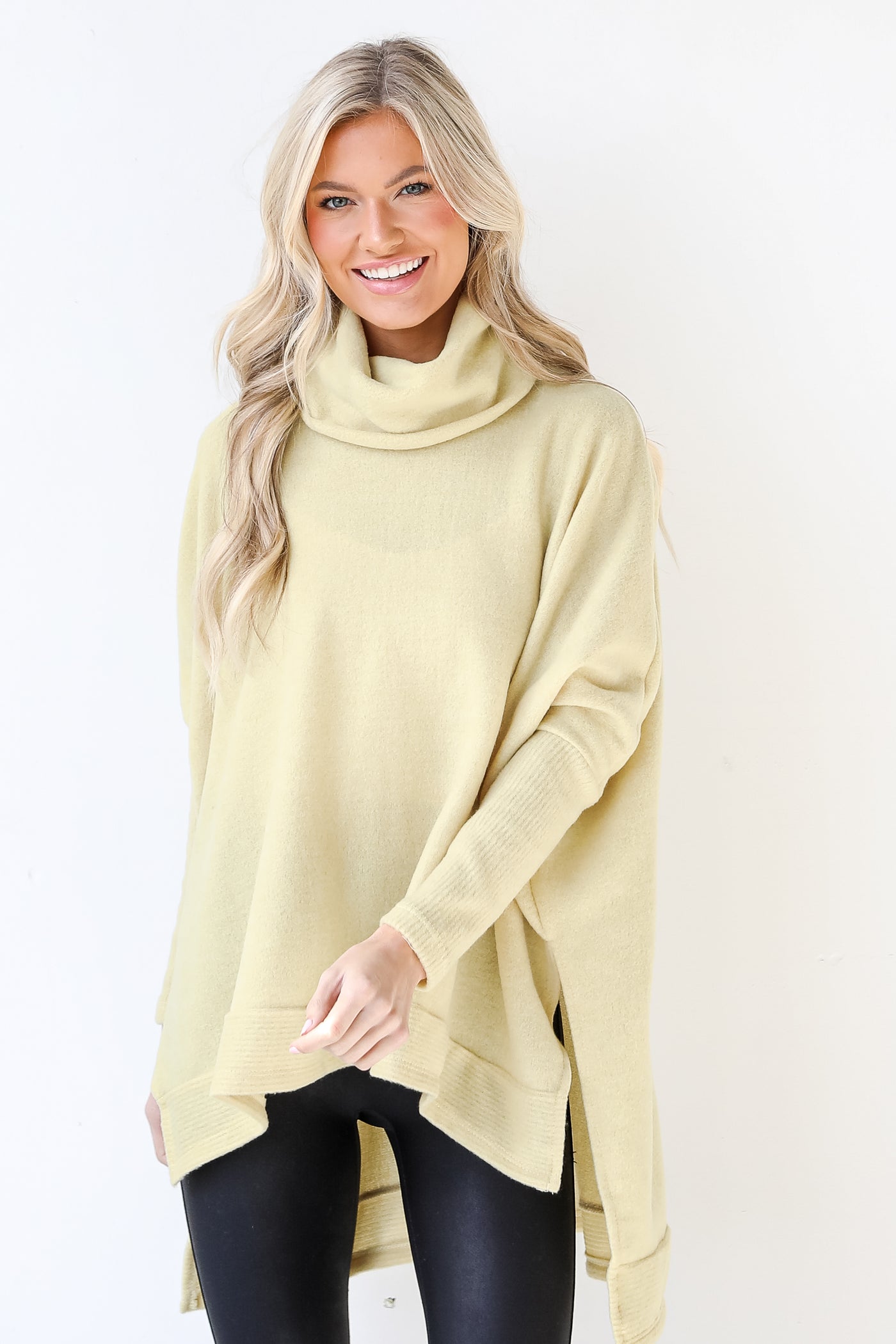 Cowl Neck Sweater in yellow