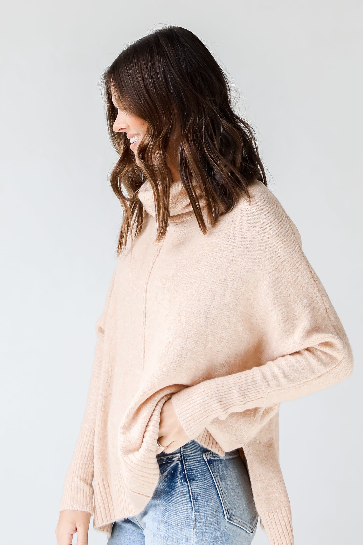 Sweater in ivory side view
