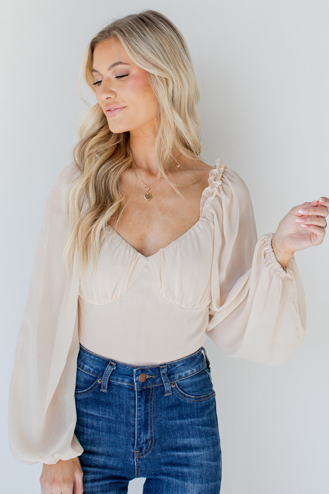 Cropped Blouse on model