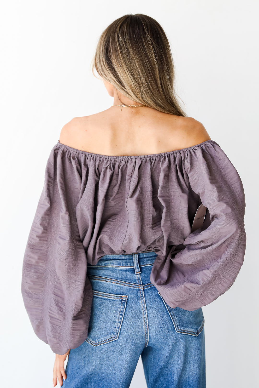 brown Cropped Blouse back view