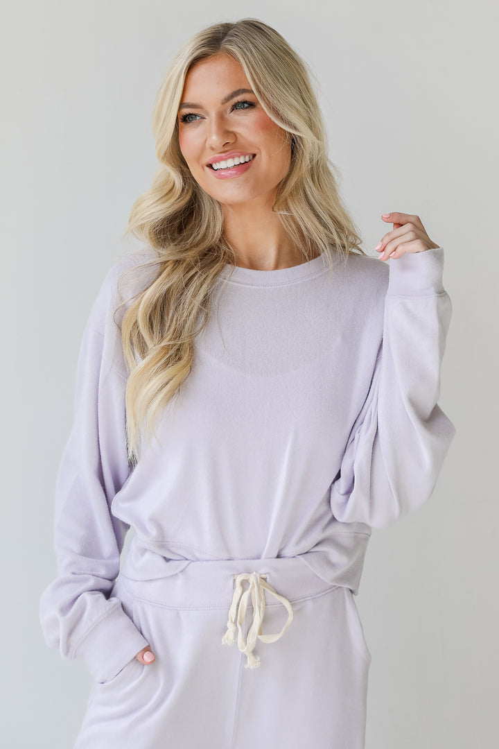 Pullover in lilac front view