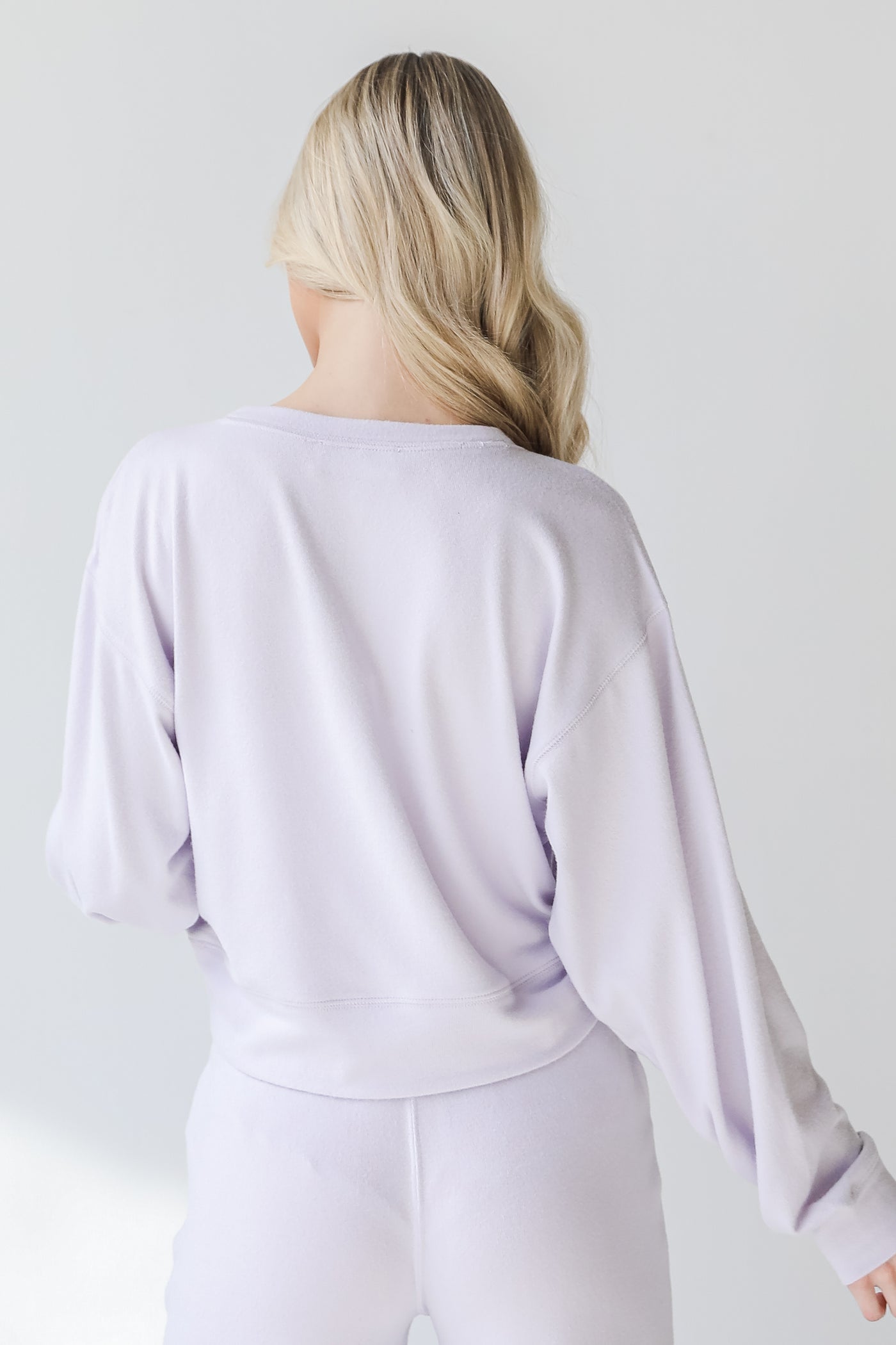 Pullover in lilac back view