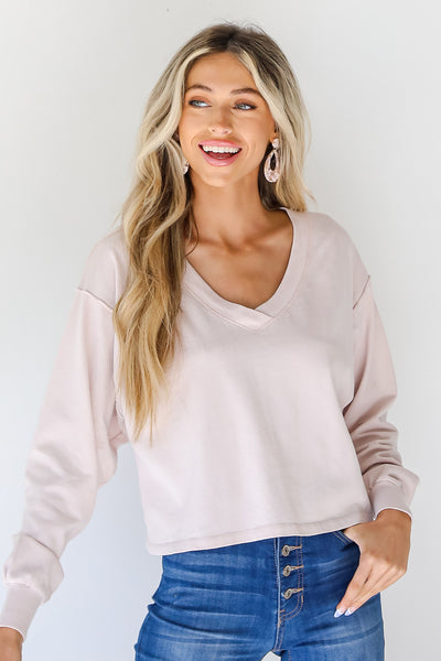 Cropped Pullover in lilac