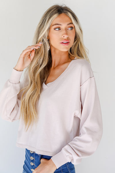Cropped Pullover in lilac side view