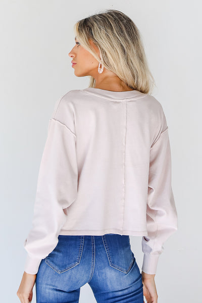 Cropped Pullover in lilac back view