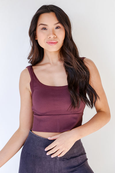 Seamless Cropped Tank in wine