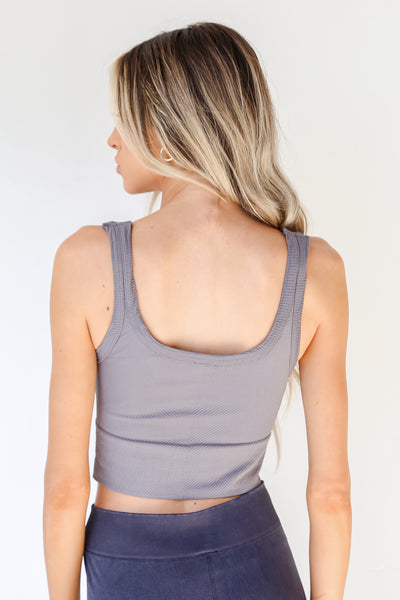 Seamless Cropped Tank in grey back view