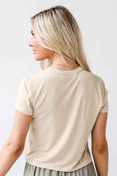 tan Everyday Cropped Tee back view