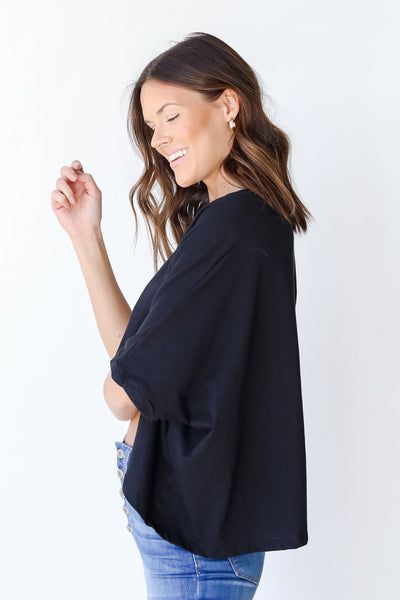 Oversized Top in black side view