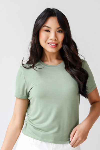 sage Everyday Cropped Tee