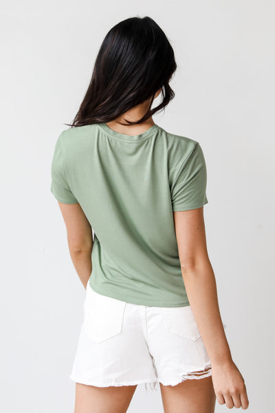 sage Everyday Cropped Tee back view