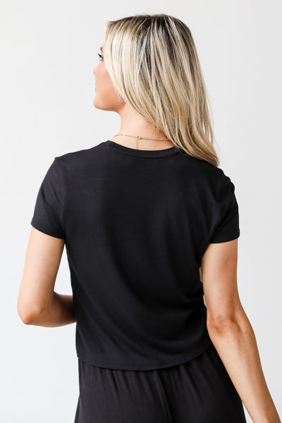 black Everyday Cropped Tee back view
