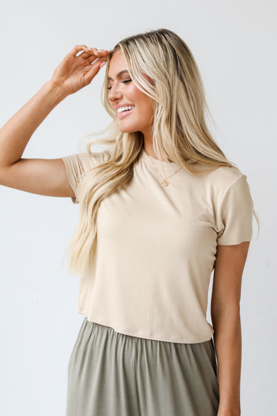 tan Everyday Cropped Tee