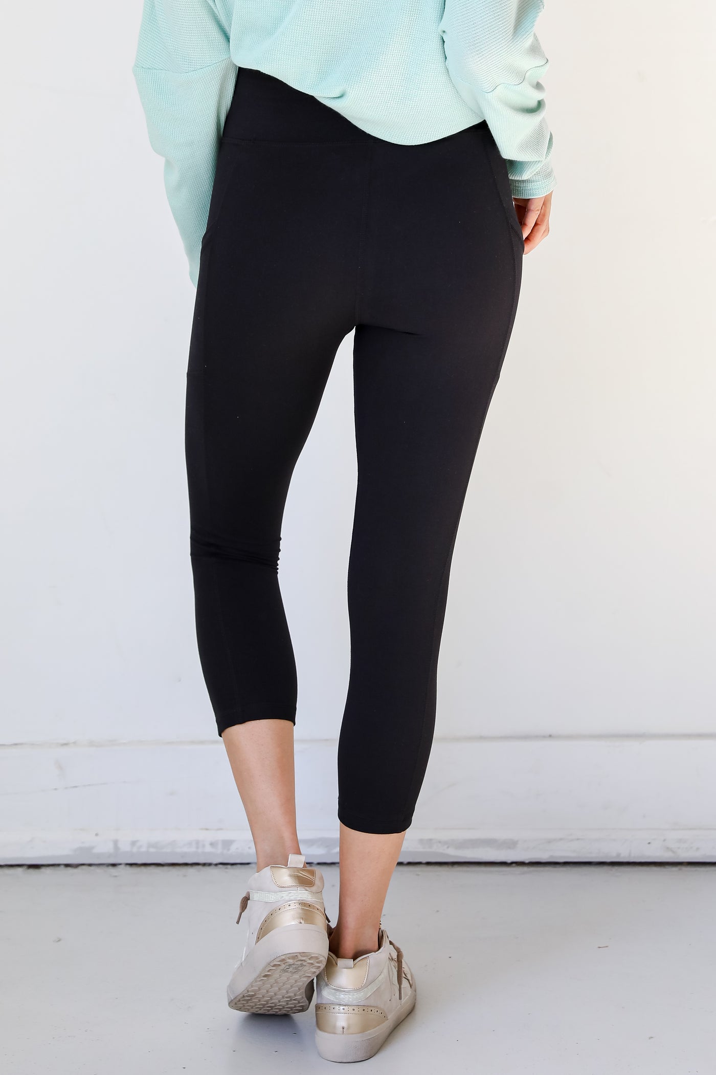 High-Waisted Crossover 7/8 Leggings back view