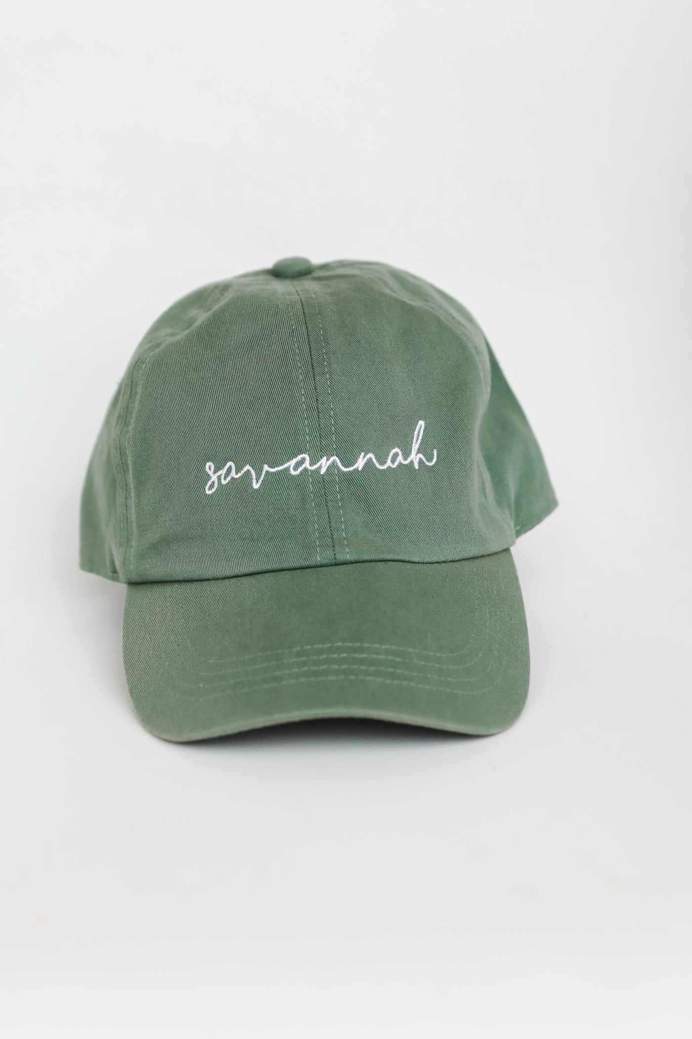 green Savannah Embroidered Hat flat lay