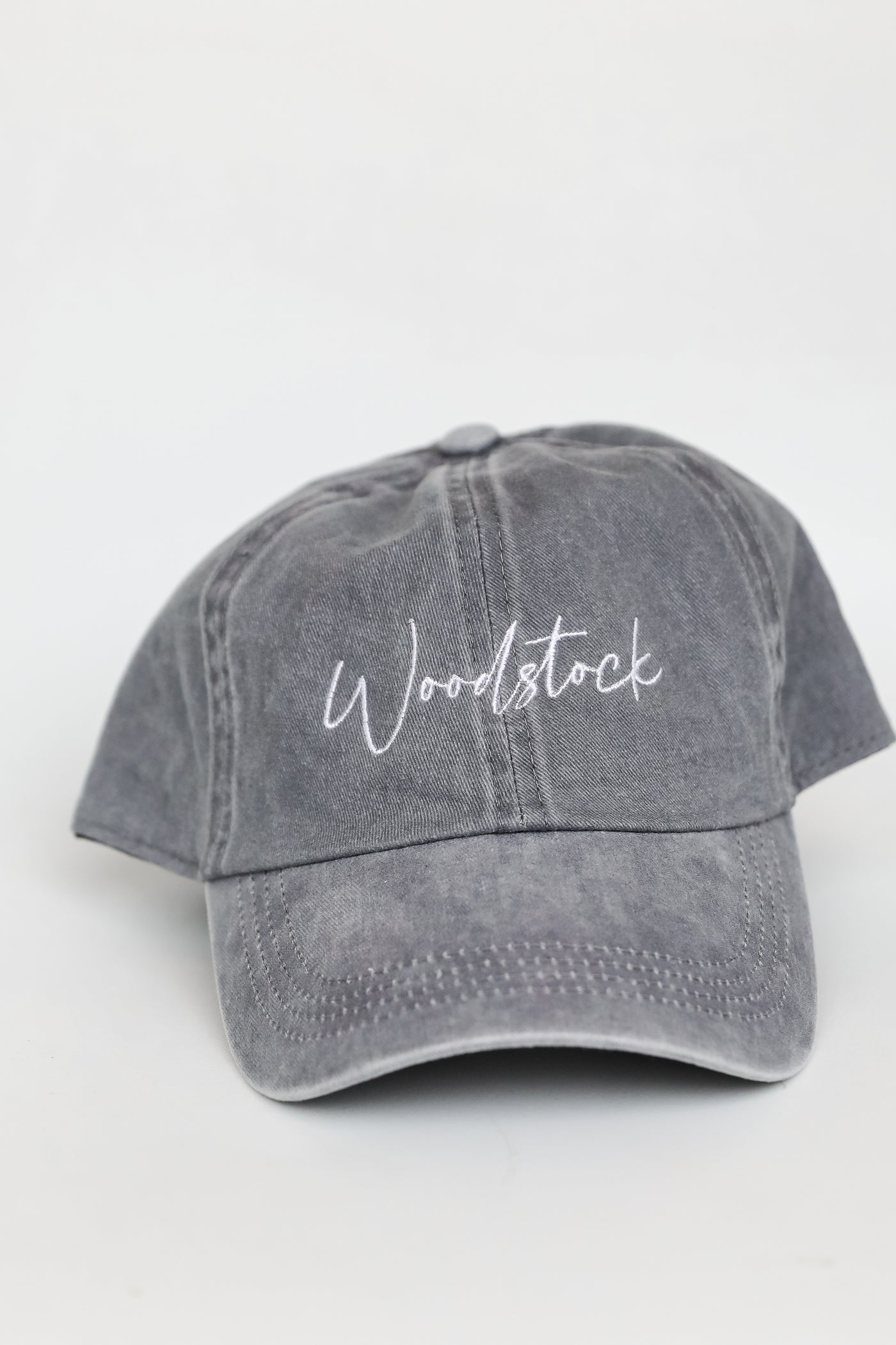 Woodstock Embroidered Hat flat lay