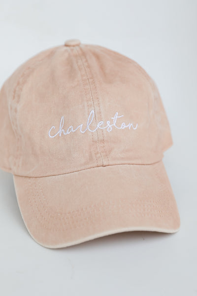 blush Charleston Script Embroidered Hat