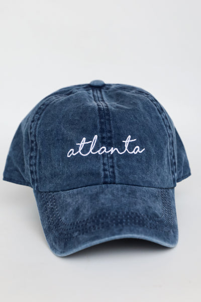 Atlanta Script Embroidered Hat flat lay