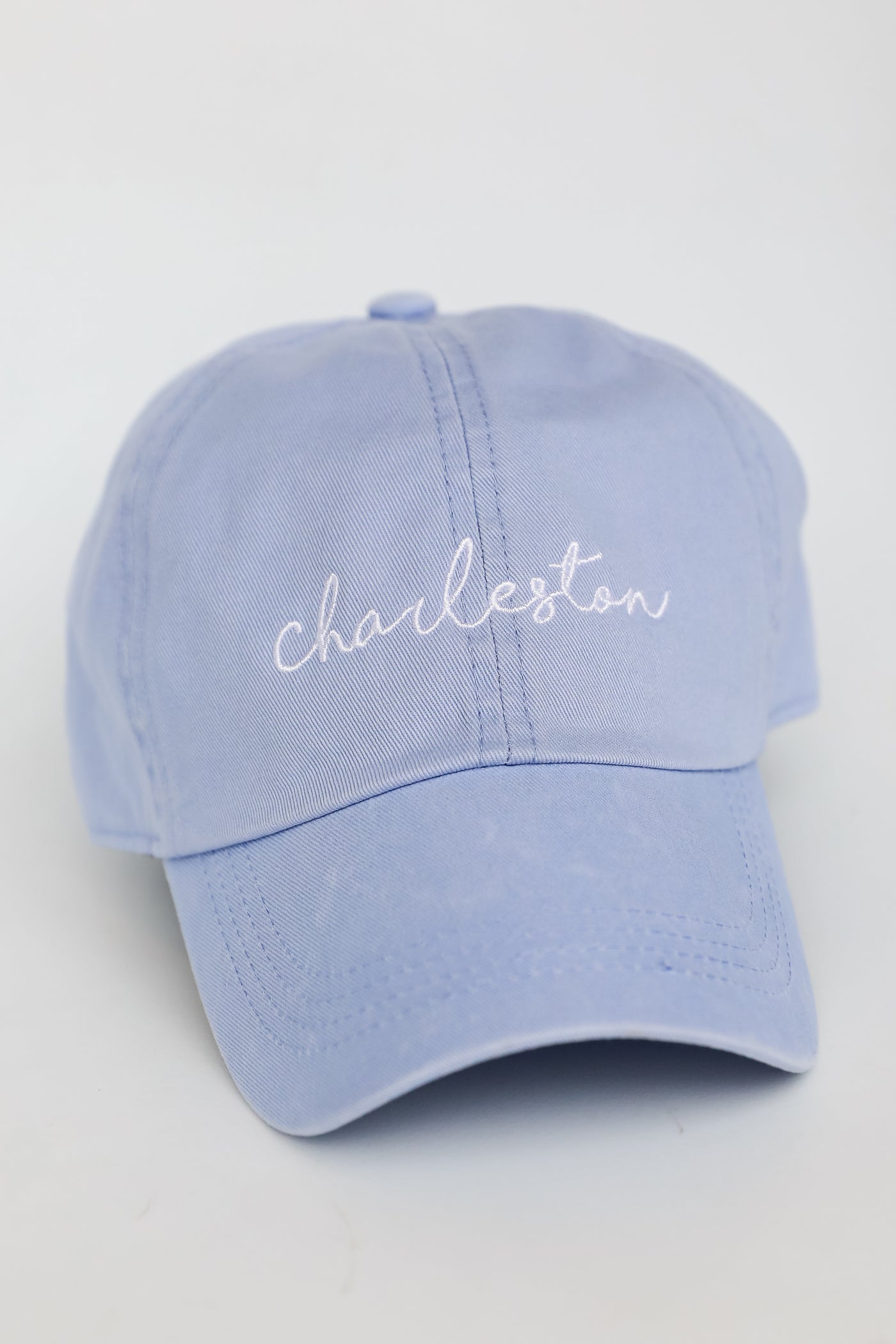blue Charleston Embroidered Hat flat lay