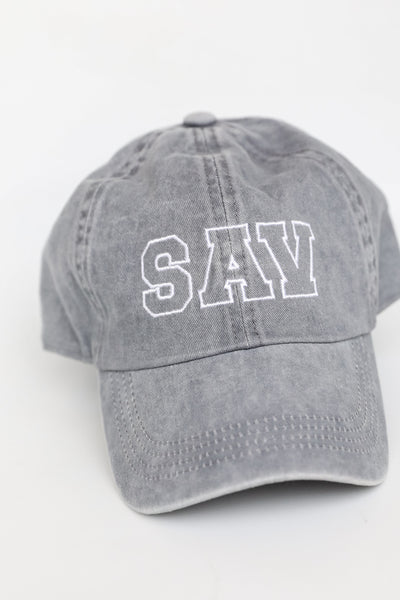 SAV Embroidered Hat flat lay